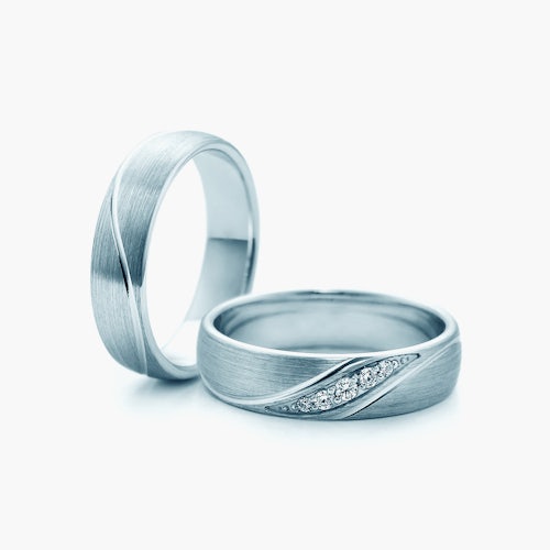 Obrączki ślubne: białe złoto, okrągłe, 5 mm